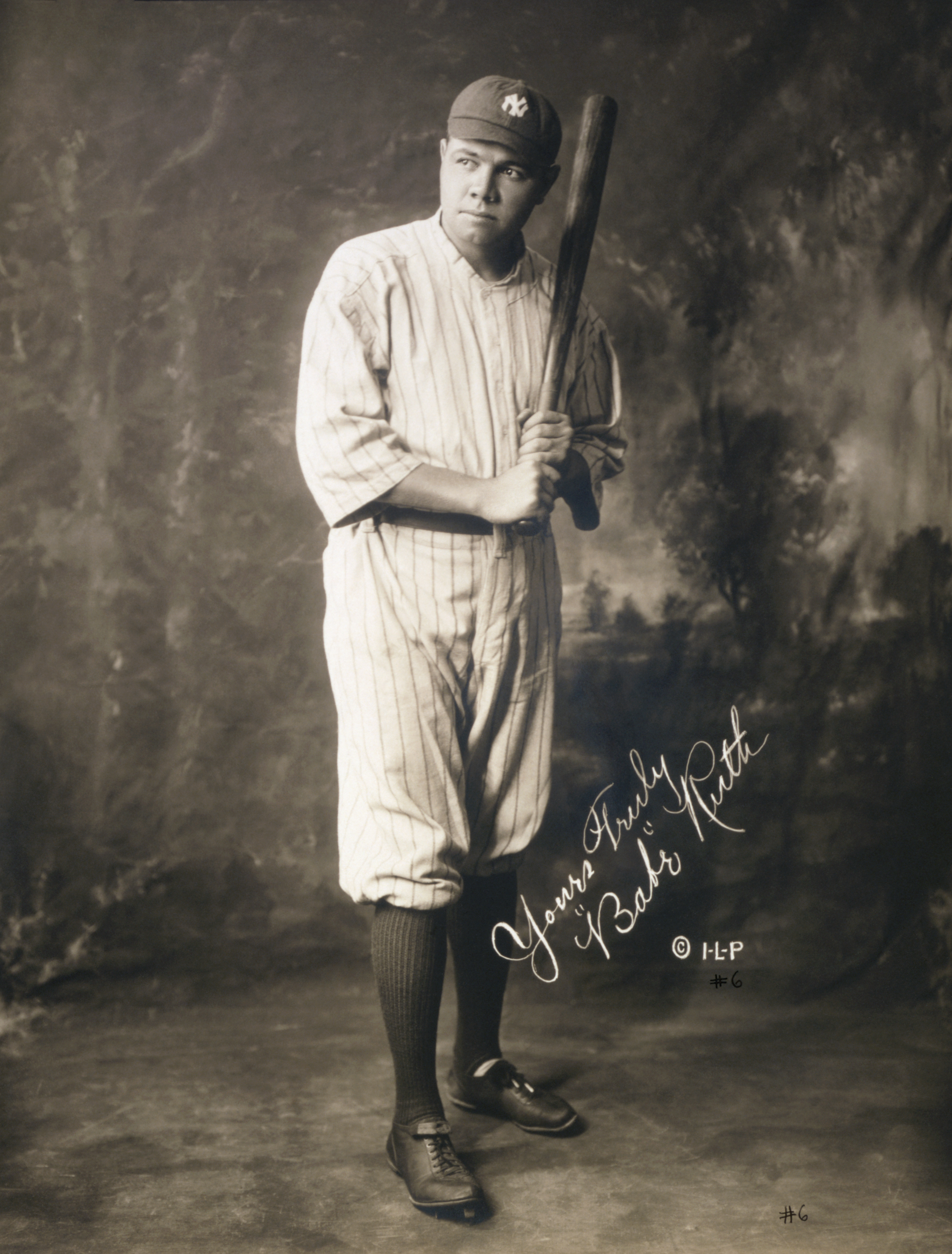 Babe Ruth baseball portrait from the 1920s